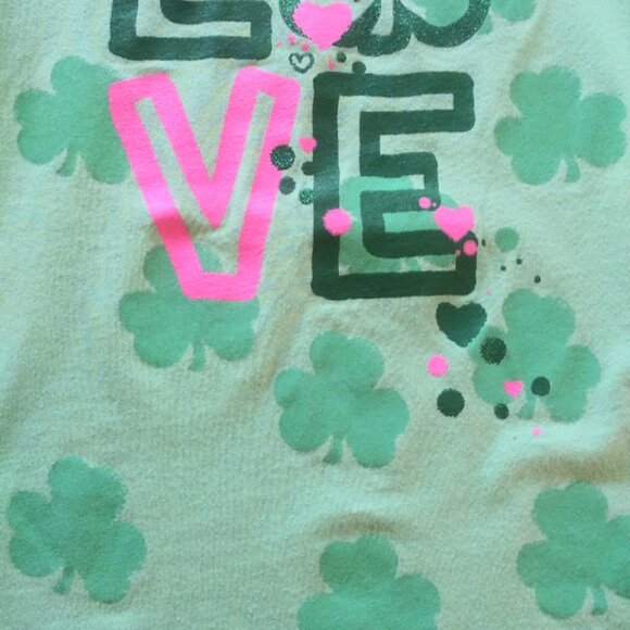 St. Patrick's Day girl's size 6 green and pink top - Picture 5 of 13